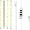 Kit Til Plante- & Urtedyrkning^LED plantevækstlys - Fuldspektret LED-lys med timerfunktion til indendørs dyrkning, 4 stk. LED-strips, 33 cm
