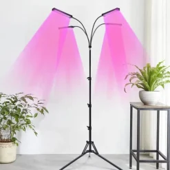 Best LED Plantevækstlys - Vækstlampe til Indendørs Planter - Fuldspektrum - 4 Hoveder med Klemstativ - 420 LED - 30 W - 10 Lysniveauer & 3 Timer - EU-stik | CDON Krukkeplanter Indendørs