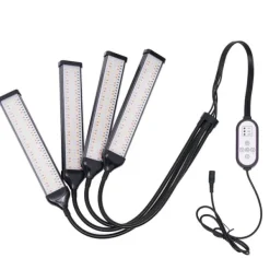 Best LED Plantevækstlys - Vækstlampe til Indendørs Planter - Fuldspektrum - 4 Hoveder med Klemstativ - 420 LED - 30 W - 10 Lysniveauer & 3 Timer - EU-stik | CDON Krukkeplanter Indendørs