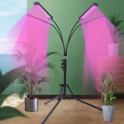Best LED Plantevækstlys - Vækstlampe til Indendørs Planter - Fuldspektrum - 4 Hoveder med Klemstativ - 420 LED - 30 W - 10 Lysniveauer & 3 Timer - EU-stik | CDON Krukkeplanter Indendørs