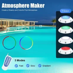 Pool- & Spatilbehør^LED Pool Light, AC 12V, 36W, IP68 Vandtæt Rating, 360 LED Perler, 50000 Timers Levetid