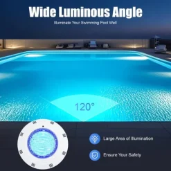 Pool- & Spatilbehør^LED poollampe - Undervandslampe - 12 V AC - 10 W - 360 LED - 3600 lm - IP68 - 29,5 x 7 cm - Hvid