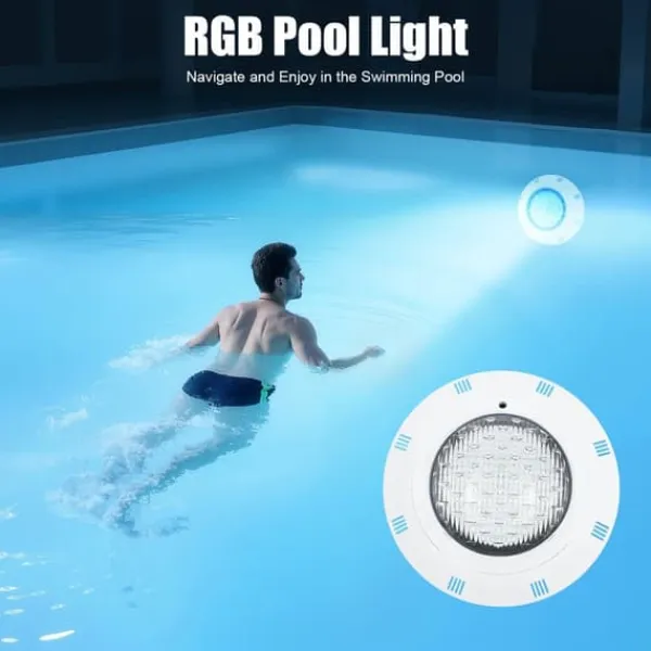 Pool- & Spatilbehør^LED poollampe - Undervandslampe - 12 V AC - 10 W - 360 LED - 3600 lm - IP68 - 29,5 x 7 cm - Hvid