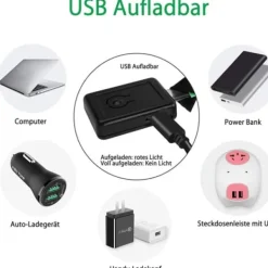Sikkerhedslamper^LED reflekterende armbånd - 4-pak - USB genopladelige - justerbare sikkerhedslys til udendørsaktiviteter
