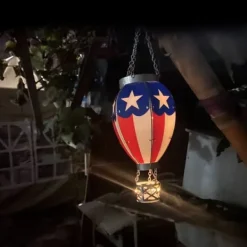 New LED Solar varmluftsballonlampe Have hængende natlys til udendørs hjemmefestindretning Vinddekoration