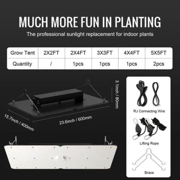 Discount LED Vækstlampe, 300 W Dæmpbar, Højtydende Samsung 2B1B Diode til indendørs planter, Frøplante og Drivhusdyrkning. Daisy Chain Driver. Kit Til Plante- & Urtedyrkning