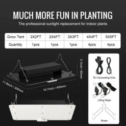 Online LED vækstlampe, fuldspektrum dæmpbar 150W, 30x40x12 cm, indendørs plantevækst Krukkeplanter Indendørs
