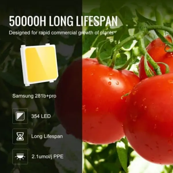 Online LED vækstlampe, fuldspektrum dæmpbar 150W, 30x40x12 cm, indendørs plantevækst Krukkeplanter Indendørs