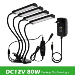 Sale LED Vækstlys, Fuld Spektrum, Dæmpbar Timing, 12V Adapter 80W Kit Til Plante- & Urtedyrkning