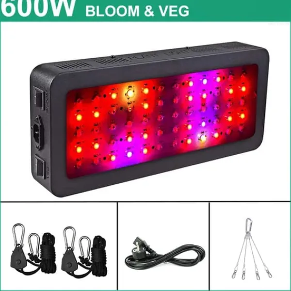 Kit Til Plante- & Urtedyrkning^LED Vækstlys, Fuld Spektrum, Indendørs Vokslampe, 600W B