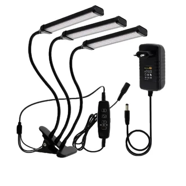 Best LED Vækstlys, Fuld Spektrum, Dæmpbar Timing, 12V Adapter 60W Kit Til Plante- & Urtedyrkning