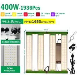 Best LED Vækstlys, Fuldspektrum, Dæmpbar Design,Enkelt Kanal Kit Til Plante- & Urtedyrkning