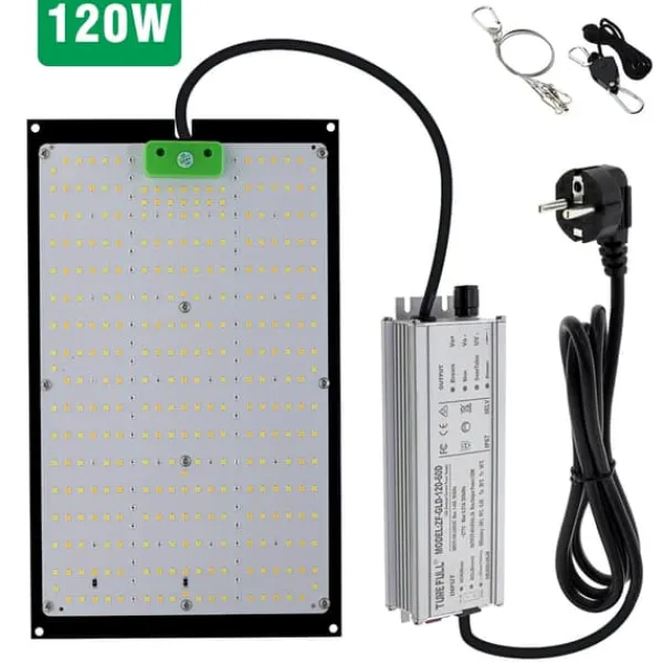 Best LED Vækstlys, Fuldspektrum, Dæmpbar,EU, 120W Kit Til Plante- & Urtedyrkning