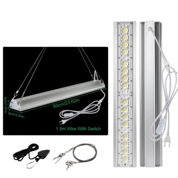 New LED Vækstlys, Fuldt Spektrum, Vandtæt,80W, EU Kit Til Plante- & Urtedyrkning