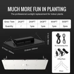 Hot LED Vækstlys, Fuldt Spektrum, Justerbar Lysstyrke,300W Kit Til Plante- & Urtedyrkning