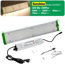 Clearance LED Vækstlys, Fuldt Spektrum 85W, Justerbar Lysstyrke,Sollys Lys Kit Til Plante- & Urtedyrkning