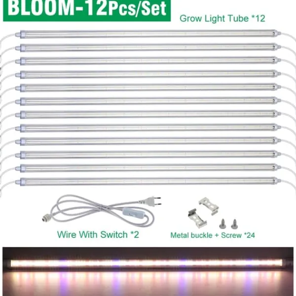 Discount LED Vækstlys, Fuldt Spektrum, Vandtæt Design,BLOOM Kit Til Plante- & Urtedyrkning