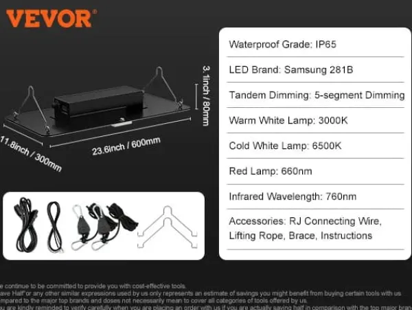 Flag & Vindposer^LED Vækstlys, Quantum Board Design, Samsung 281B LED'er, 200W