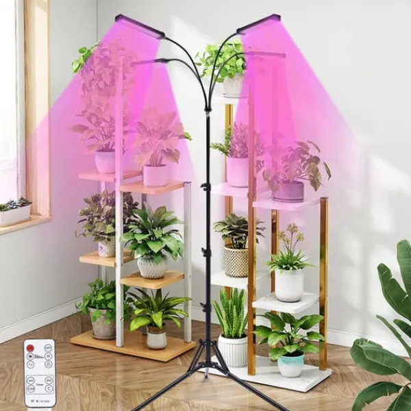 Kit Til Plante- & Urtedyrkning^LED Vækstlys, 30W Effekt, 10 Dæmpbare Niveauer, Justerbar Tripod Højde