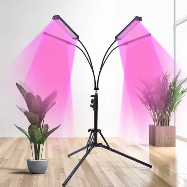 Kit Til Plante- & Urtedyrkning^LED Vækstlys, 30W Effekt, 10 Dæmpbare Niveauer, Justerbar Tripod Højde
