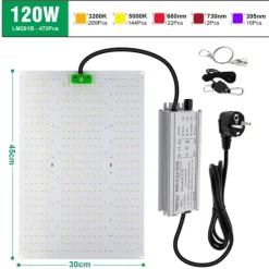 Online LED Vækstlys, 120W eller 240W muligheder, Dæmpbar, Fuldspektrum,120W Kit Til Plante- & Urtedyrkning