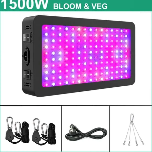 Hot LED Vækstlys, 1500W Fuldspektrum, Dobbelt Tilstande til Vækst & Blomstring,1500W B Kit Til Plante- & Urtedyrkning
