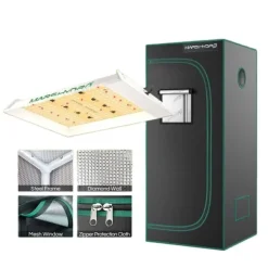Online LED Vækstlys, 100W Fuldspektrum, Stille Drift,TS600 - 60x60 telt, TS 600 Kit Til Plante- & Urtedyrkning