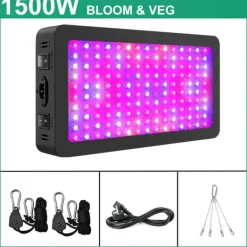 New LED Vækstlys, 1500W Fuldspektrum, Dobbelt Tilstande til Vækst & Blomstring,1500W B Kit Til Plante- & Urtedyrkning