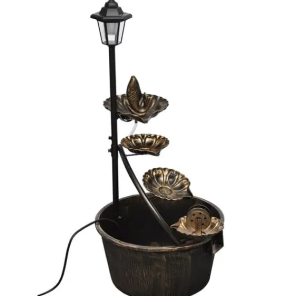 Springvand & Damme^LED-fontæne i vintagestil med dekorative detaljer | Farve: Multifunktionel | Størrelse: Standard