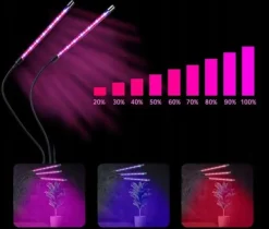 Online LED-lampe til dyrkning af planter, fuldspektret blomstervækst med klipsjustering Kit Til Plante- & Urtedyrkning