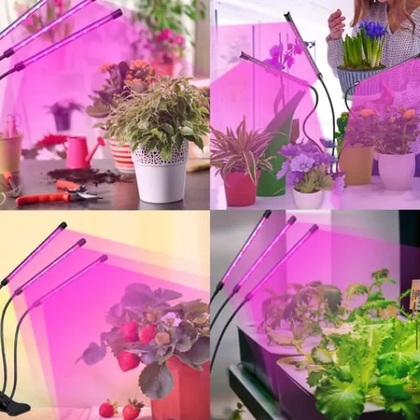 Online LED-lampe til dyrkning af planter, fuldspektret blomstervækst med klipsjustering Kit Til Plante- & Urtedyrkning