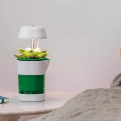 Kit Til Plante- & Urtedyrkning^LED-plantelampe med selvvandende potte - fuldspektret plantebelysning