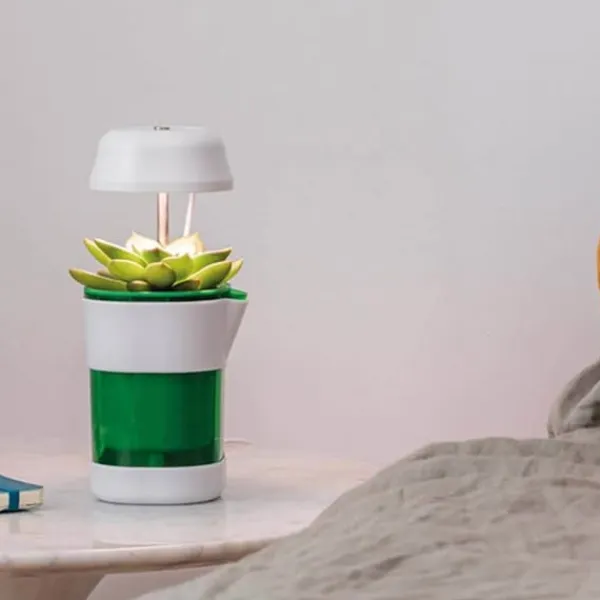 Kit Til Plante- & Urtedyrkning^LED-plantelampe med selvvandende potte - fuldspektret plantebelysning