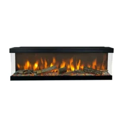 New Levico 120 el-indbygningsovn - 3-sidet indbygningsovn med varme - 1400 Watt - fjernbetjening Pejse