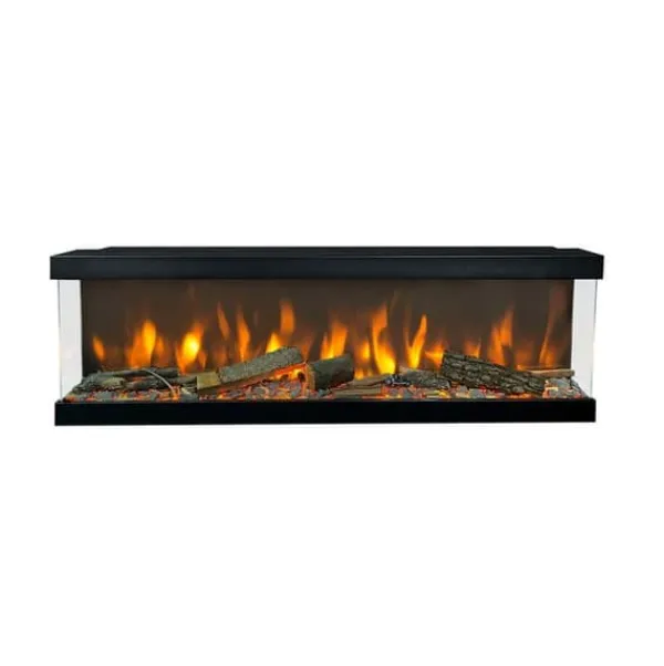 New Levico 120 el-indbygningsovn - 3-sidet indbygningsovn med varme - 1400 Watt - fjernbetjening Pejse