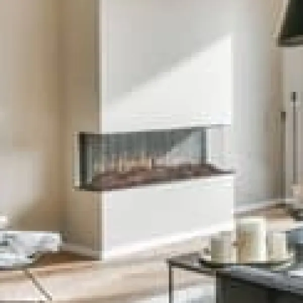 New Levico 120 el-indbygningsovn - 3-sidet indbygningsovn med varme - 1400 Watt - fjernbetjening Pejse