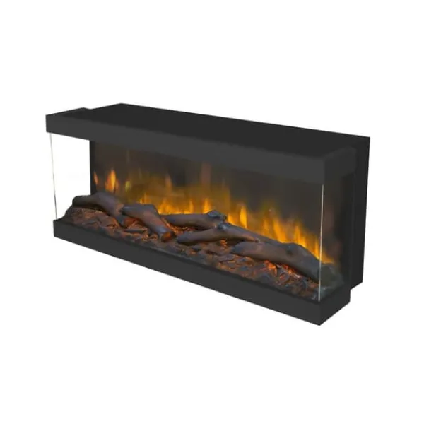 New Levico 120 el-indbygningsovn - 3-sidet indbygningsovn med varme - 1400 Watt - fjernbetjening Pejse