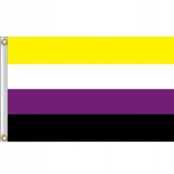 Discount LGBT REGNBUEFLAG STOR 90x150cm IKKE-BINÆR F1 Flag & Vindposer