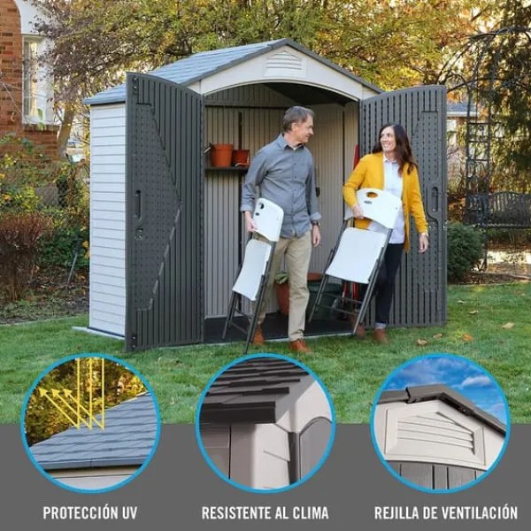 Skure, Garager & Carports^Lifetime Harpiks Opbevaringsskur 92300 3 M² Beige 214 X 142 X 227 cm