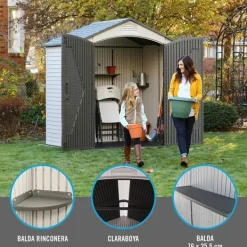 Skure, Garager & Carports^Lifetime Harpiks Opbevaringsskur 92300 3 M² Beige 214 X 142 X 227 cm