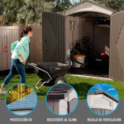 Skure, Garager & Carports^Lifetime Ultra-resistent Haveskur Med Vindue 214x213x227 Cm Uv100 Hvid