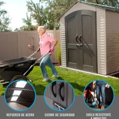 Skure, Garager & Carports^Lifetime Ultra-resistent Haveskur Med Vindue 214x213x227 Cm Uv100 Hvid