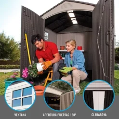 Skure, Garager & Carports^Lifetime Ultra-resistent Haveskur Med Vindue 214x213x227 Cm Uv100 Hvid