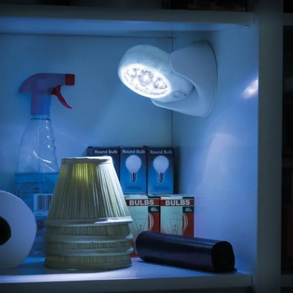 Discount Light Angel LED Sensorlampe hvid (rund) m/bevægelsessensor - Trådløs Sikkerhedslamper