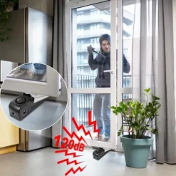 Hjemmealarmsystemer^Lollanda bærbar 2-i-1 dørstopalarm – 120 dB høj støj, indbrudsbeskyttelse og sikkerhedsalarm i hjemmet med nødalarm