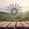 Vinddekoration^Lollanda 3D Metal Wind Wheel til have, solcelledrevet, rustfrit stål, stabil, støjsvag, dekorativ til terrasse og græsplæne