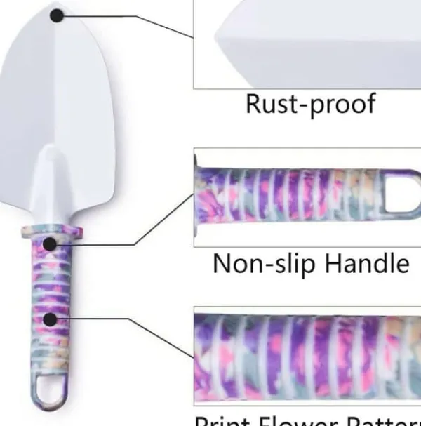 Outlet Lollanda 11-delt haveværktøjssæt med opbevaringsboks - Havehandsker med kløer, skovl, saks, rive, sprayflaske Haveværktøj