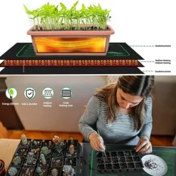 Sale Lollanda frøspiringsvarmemåtte, frøplantevarmemåtte 25x52cm, IP67 vandtæt, planteformering, til planter og hydroponics Frø
