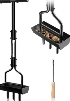 Havemaskiner^Lollanda Manuel Plænelufter 96 cm - Hul tandlufter med jordopsamler og 3 hule tænder