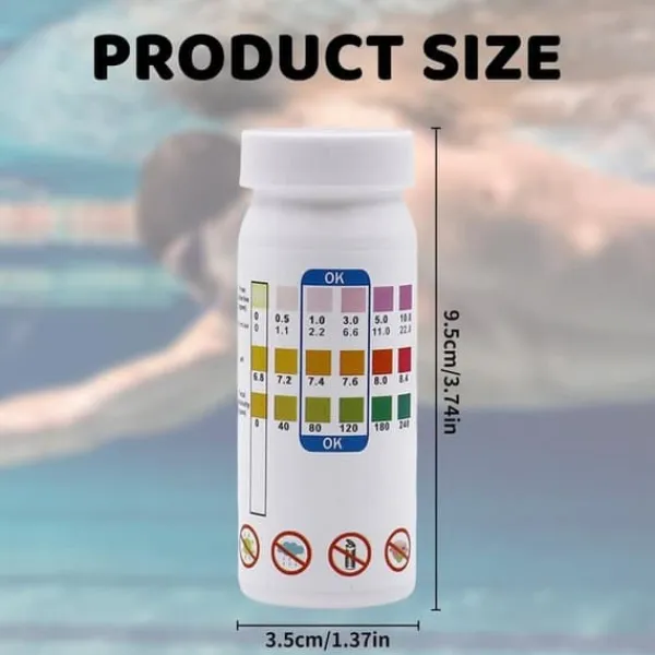 Clearance Lollanda 50-Pack 3-i-1 poolteststrimler og spa-teststrimler - pH, vandtester, alkalinitet, frit klor Pool- & Spatilbehør